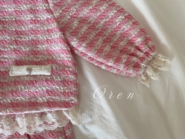 韓國童裝 25秋 | OR25311 Tweed Collection - Girl Top and Bottom Set