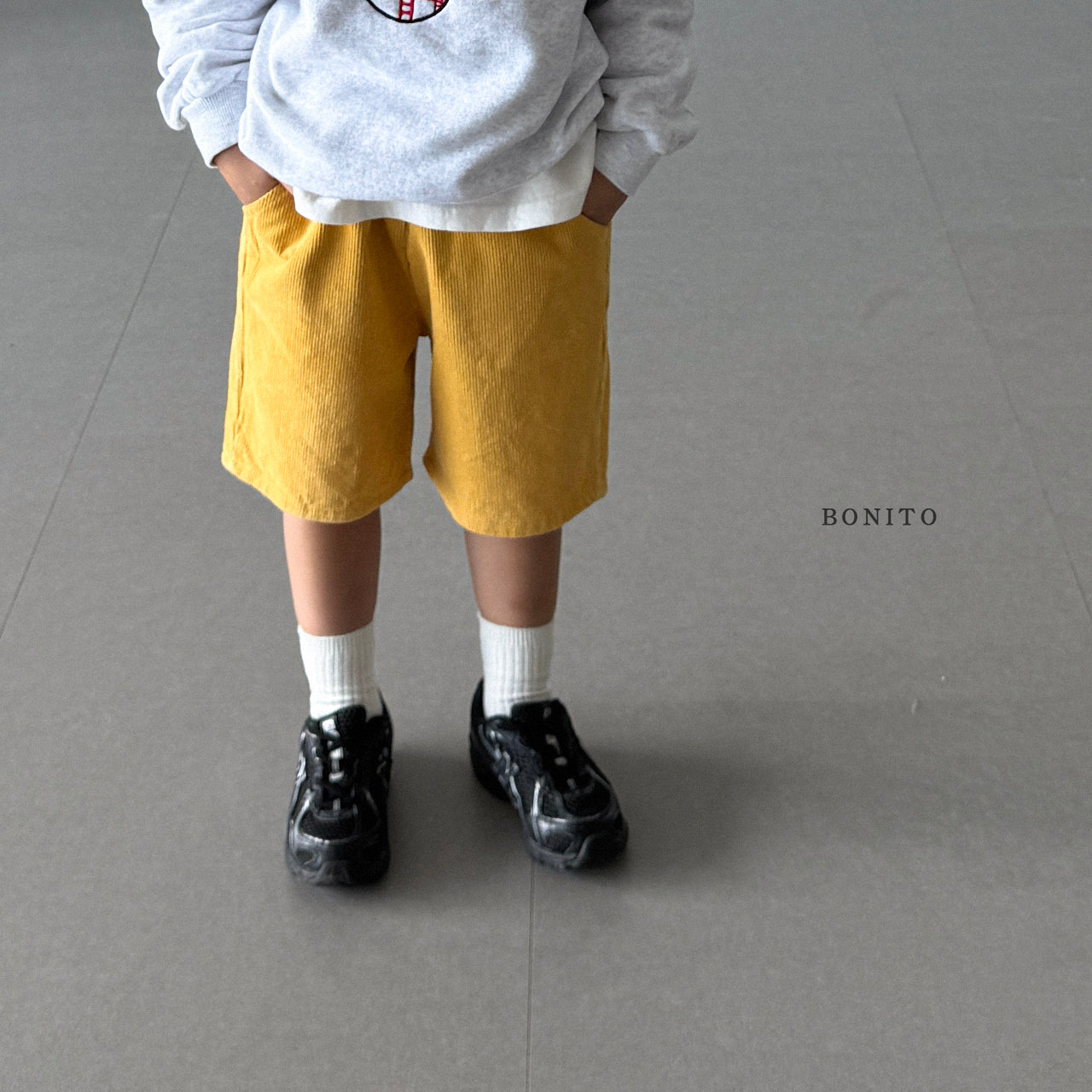 韓國童裝 25秋| BT25334 Corduroy shorts 燈芯絨五分褲 (70-140CM)