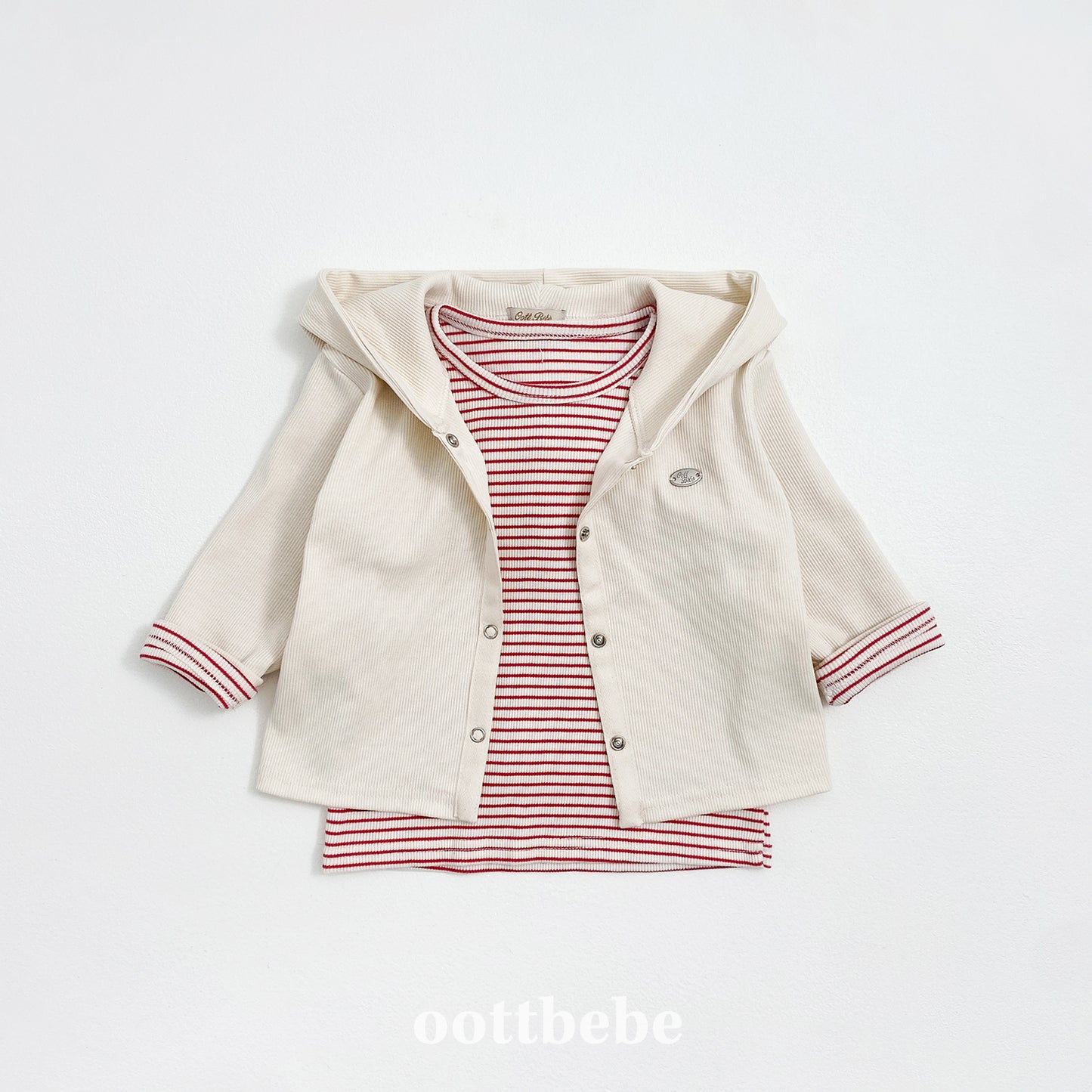 韓國童裝 | OT25321 Tee and Cardigan 2 set