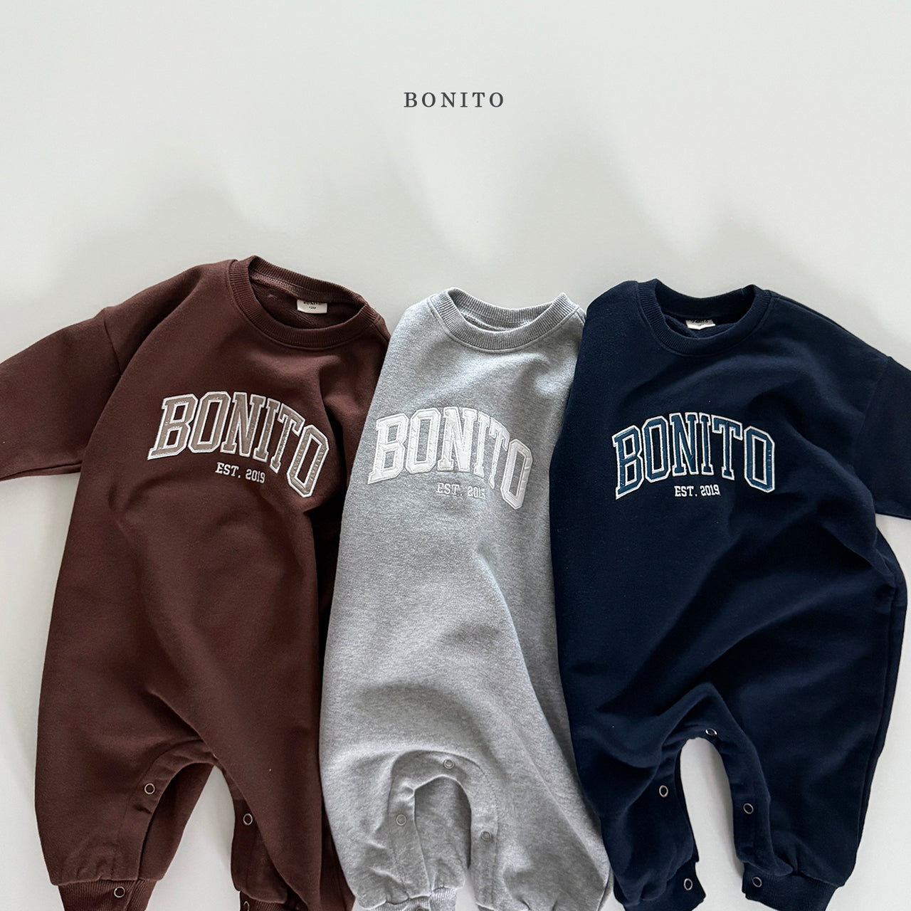 韓國童裝 25秋| BT25304 BEBE) BONITO連身包屁衣 LONG BABY SUIT (60-85cm)