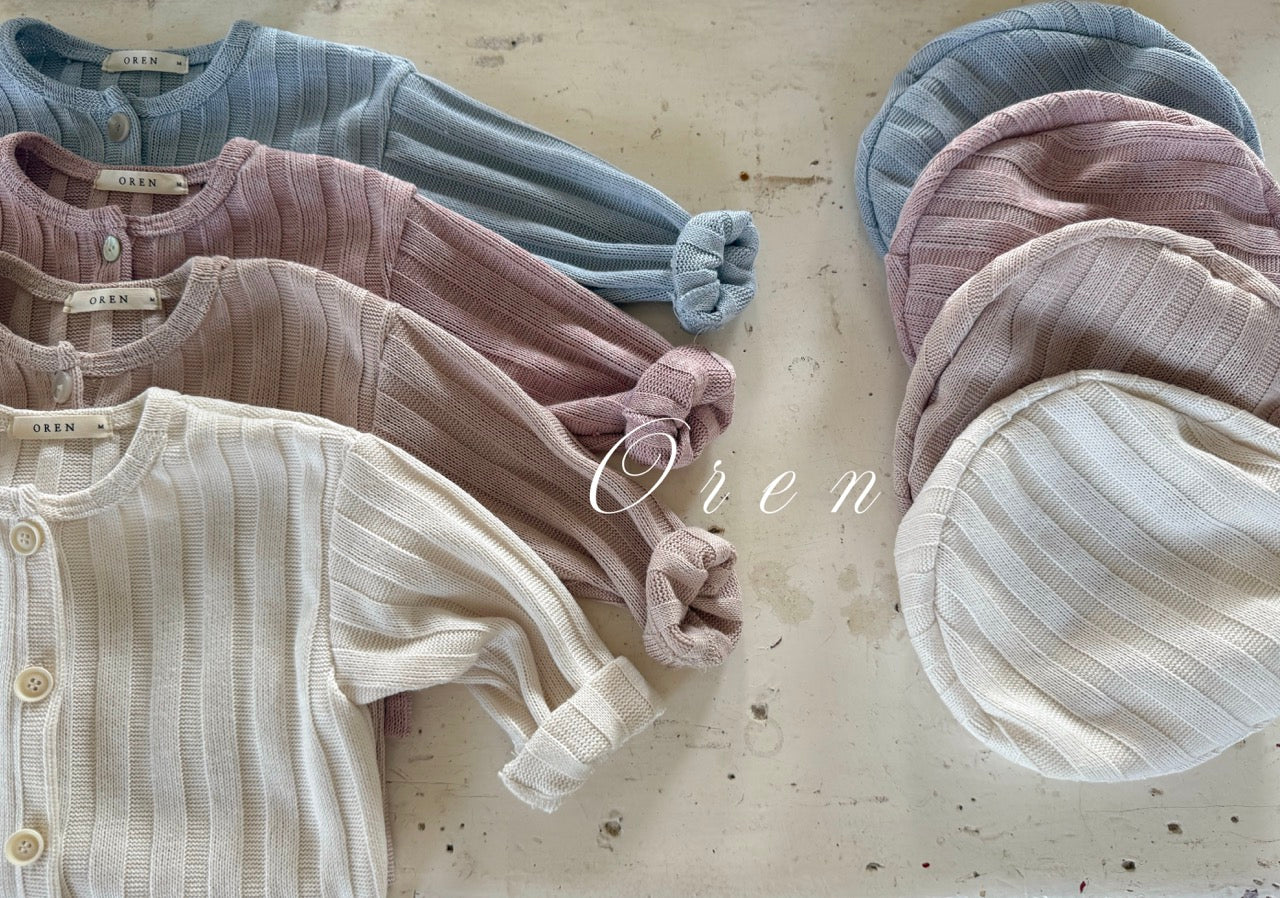 韓國童裝 25秋 | OR25322 Cardigan + Beret Set