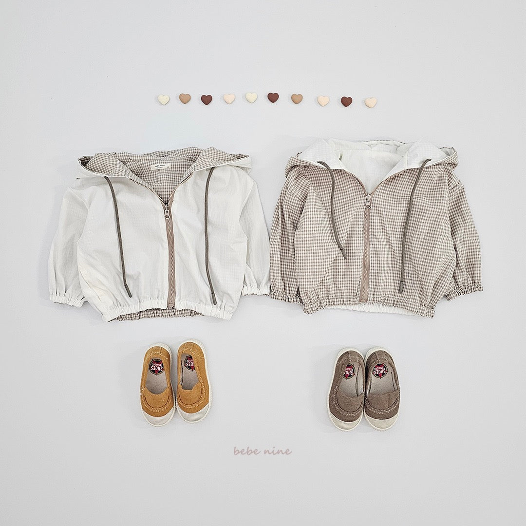 韓國童裝 25秋| BN25362 CHECK REVERSIBLE JUMPER 雙面穿