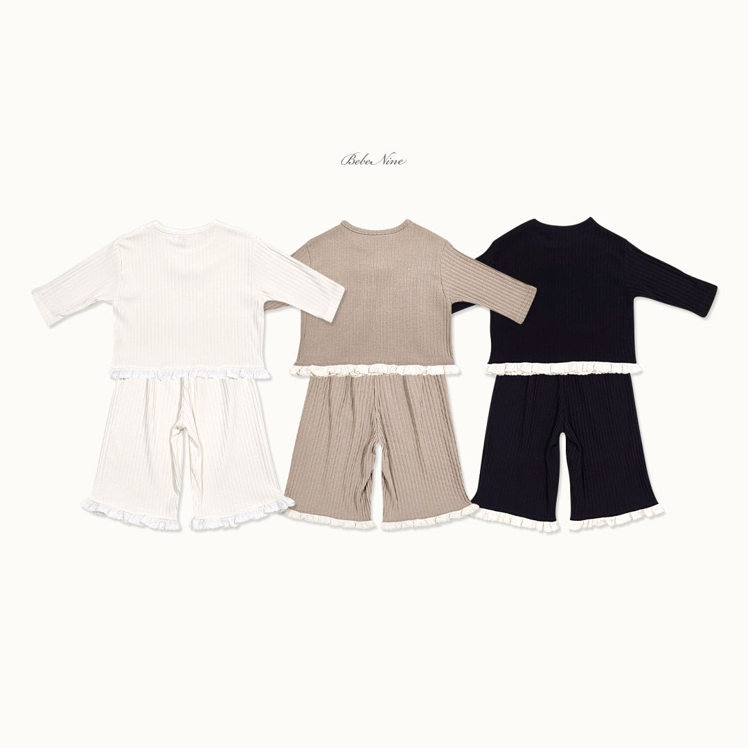 韓國童裝 26秋| BN40 Lilly Frill Set 套裝 (75-115)