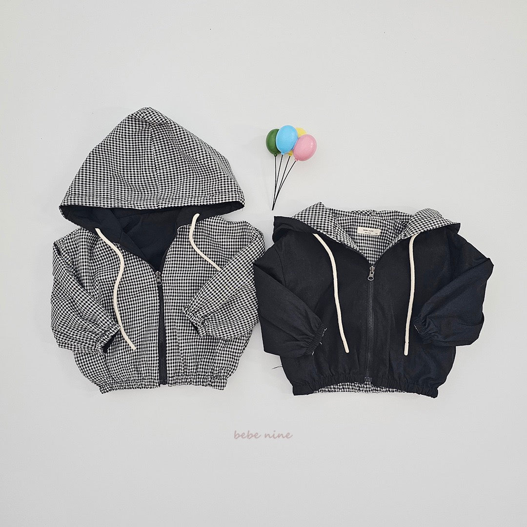 韓國童裝 25秋| BN25362 CHECK REVERSIBLE JUMPER 雙面穿