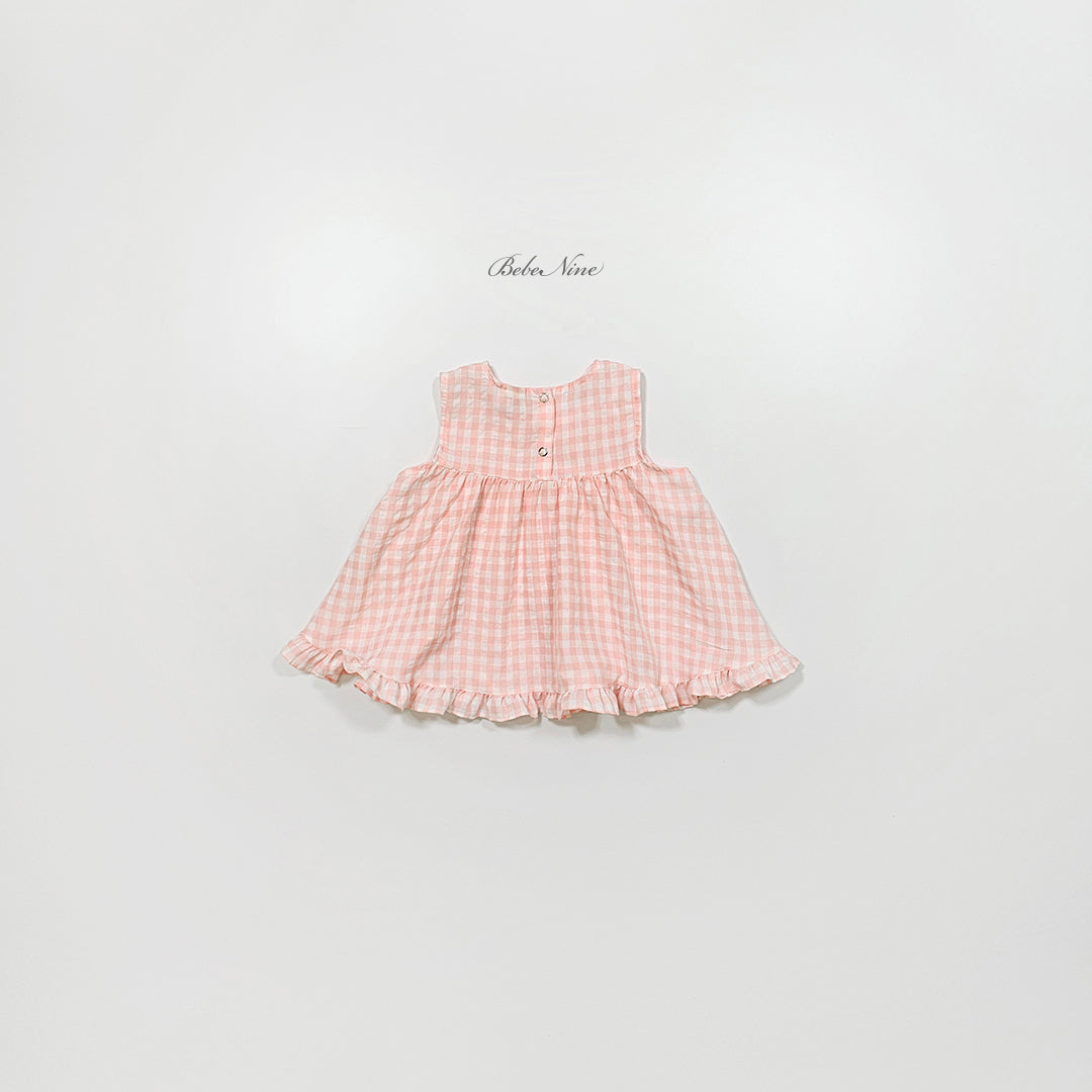 韓國童裝 26夏| BN29 Check Frill Blouse 格紋荷葉邊襯衫