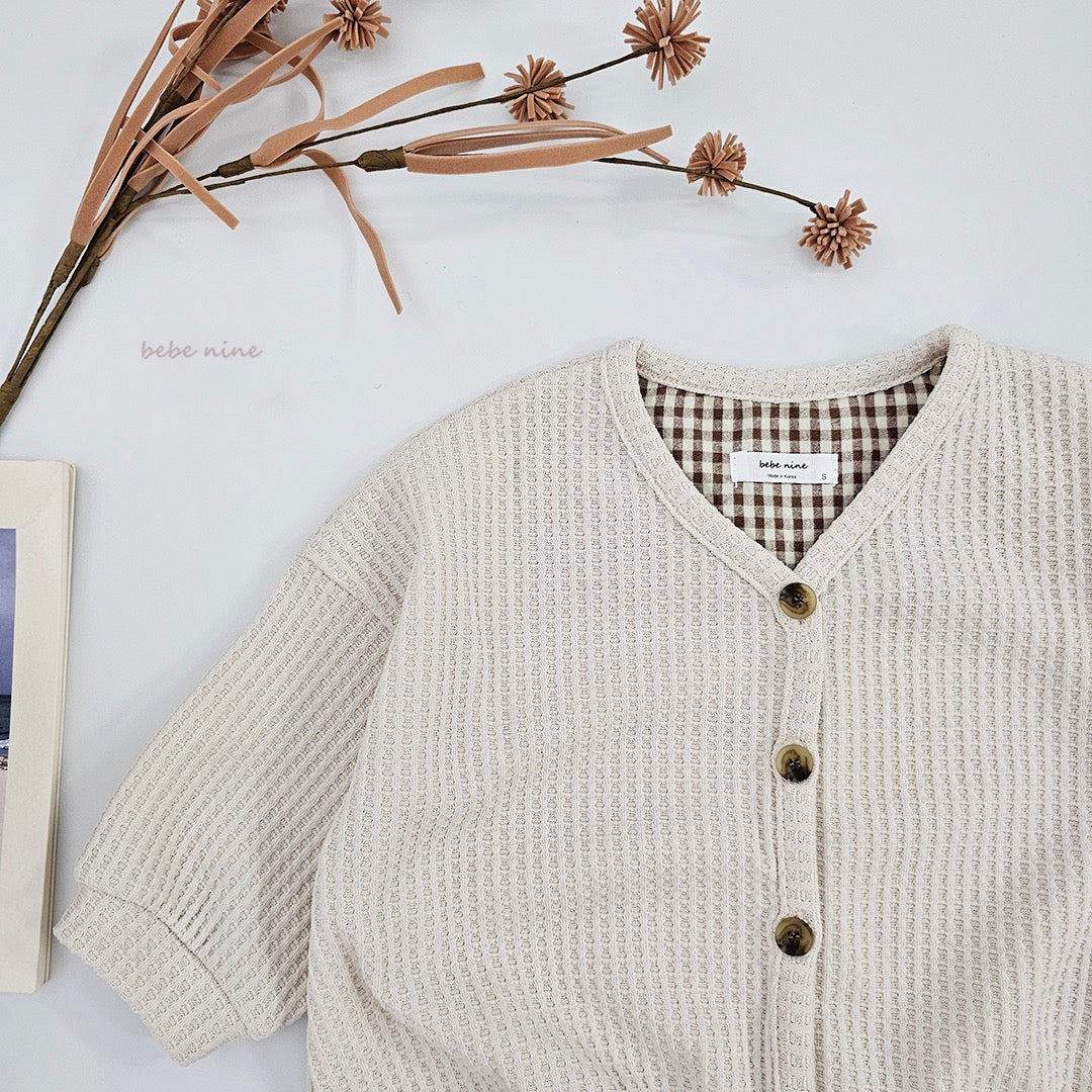韓國童裝 25秋| BN25366 COCO WAFFLE CARDIGAN