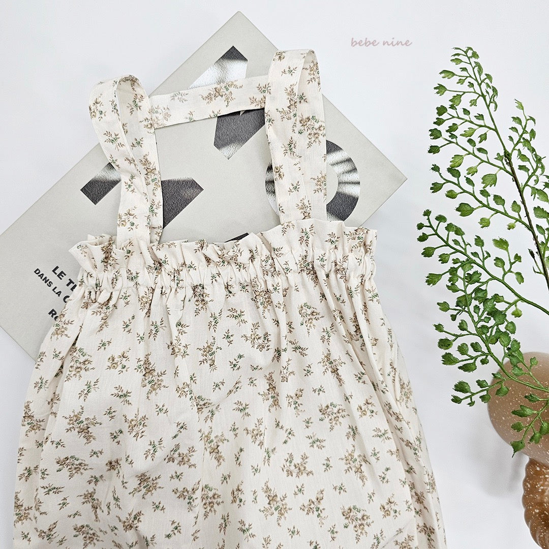 韓國童裝 25秋| BN25361 FLOWER OVERALL PANTS