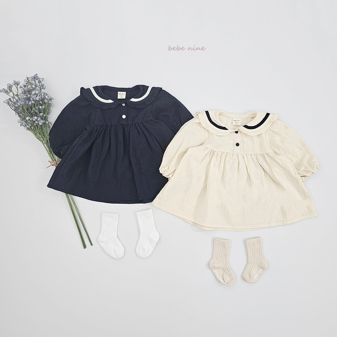 韓國童裝 25秋| BN25329 FRILL SAILOR DRESS