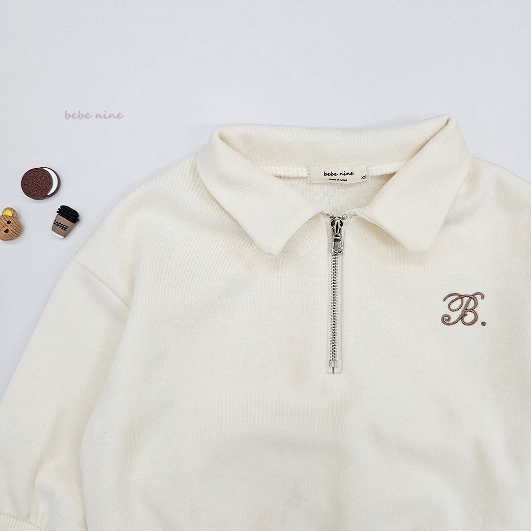 韓國童裝 25秋| BN25330 NINE HALF-ZIP SWEATSHIRT (MTM)