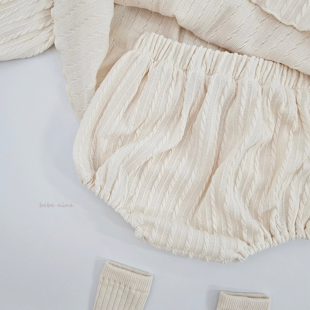 韓國童裝 25秋| BN25368 MIEL KNIT BLOOMER SET