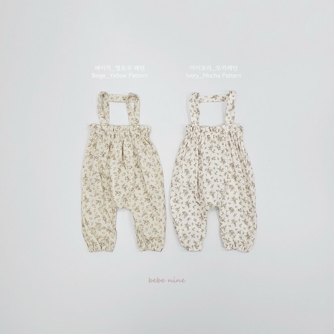 韓國童裝 25秋| BN25361 FLOWER OVERALL PANTS