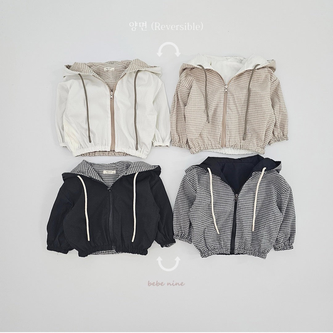 韓國童裝 25秋| BN25362 CHECK REVERSIBLE JUMPER 雙面穿