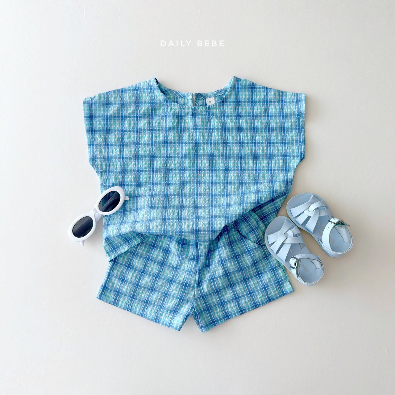 韓國童裝 26夏| DD10 Check Seersucker Set (75-140cm)