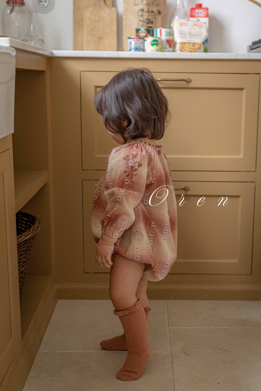 韓國童裝 25秋 | OR25332 Autumn Mellow Check Baby Suit