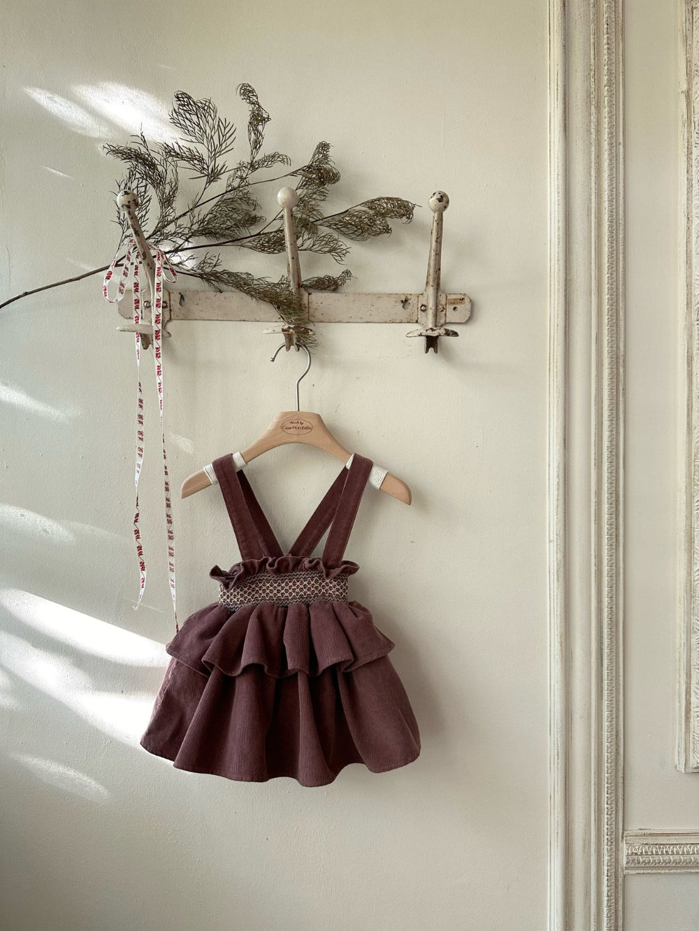 韓國童裝 25春| MB25110 Smoked Frill Melange Skirt