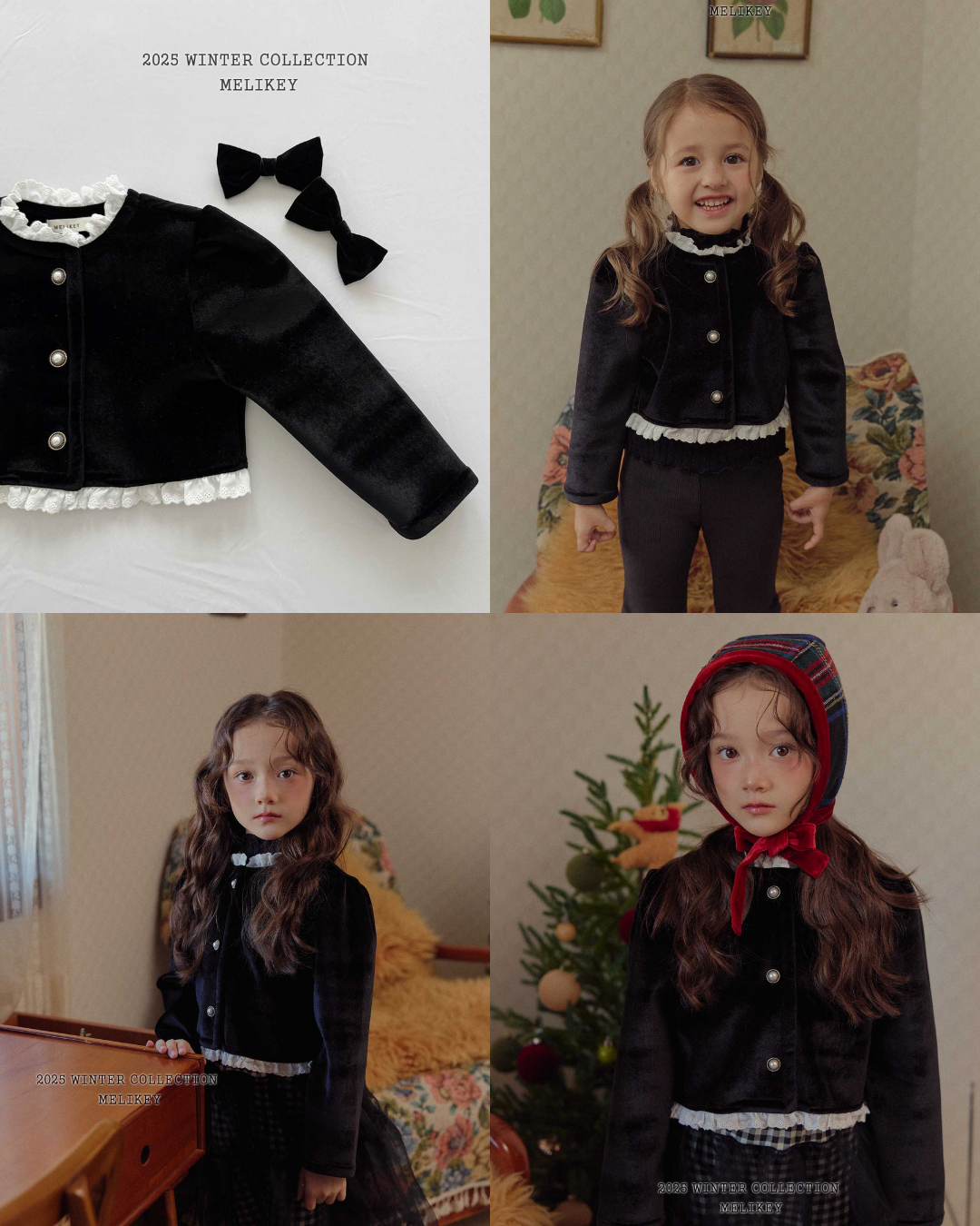 韓國童裝 25秋冬 | ME25420 Jacket (Ribbon Brooch不連)