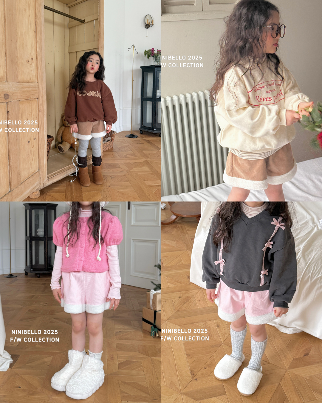 韓國童裝 25秋冬 | NB254018 Heart Short Pants