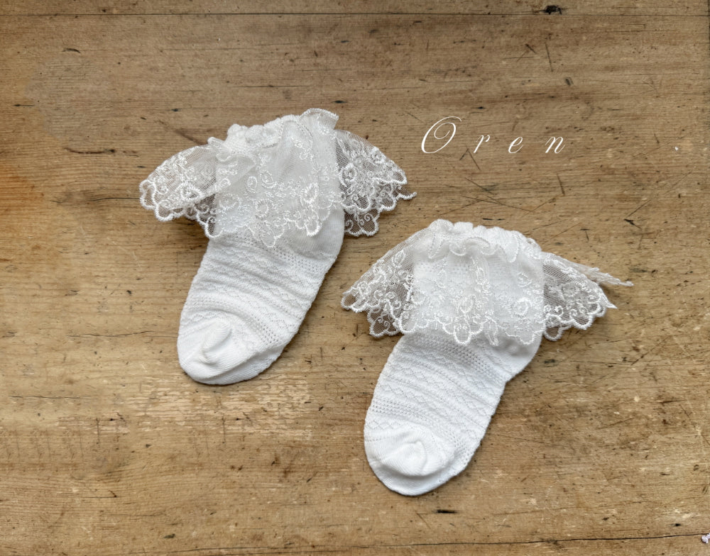 現貨▷ 韓國童裝 童襪 Oren Lace Short Socks
