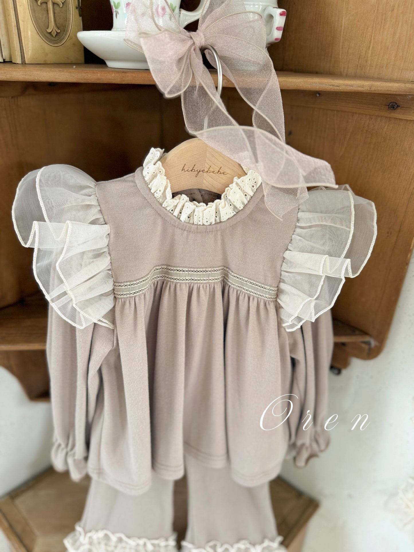 韓國童裝 25秋 | OR25328 Rosy Frill Blouse/Pants/Set