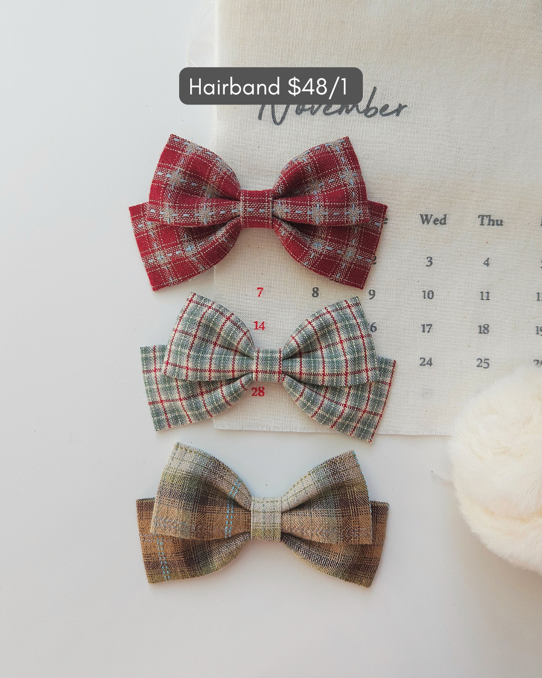 獨家限量預購/ 聖誕頭飾 Christmas Hairpin Ribbon