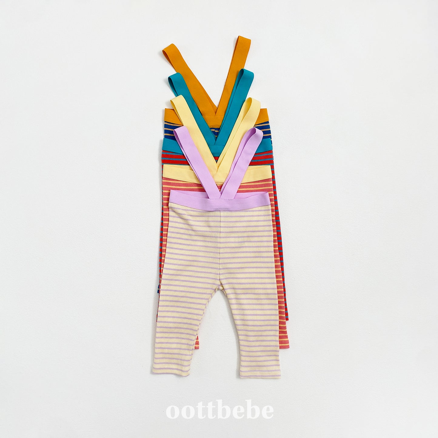 韓國童裝 | OT25319 OT Stripe Tee & Leggings Baby Set (Without Bonnet)