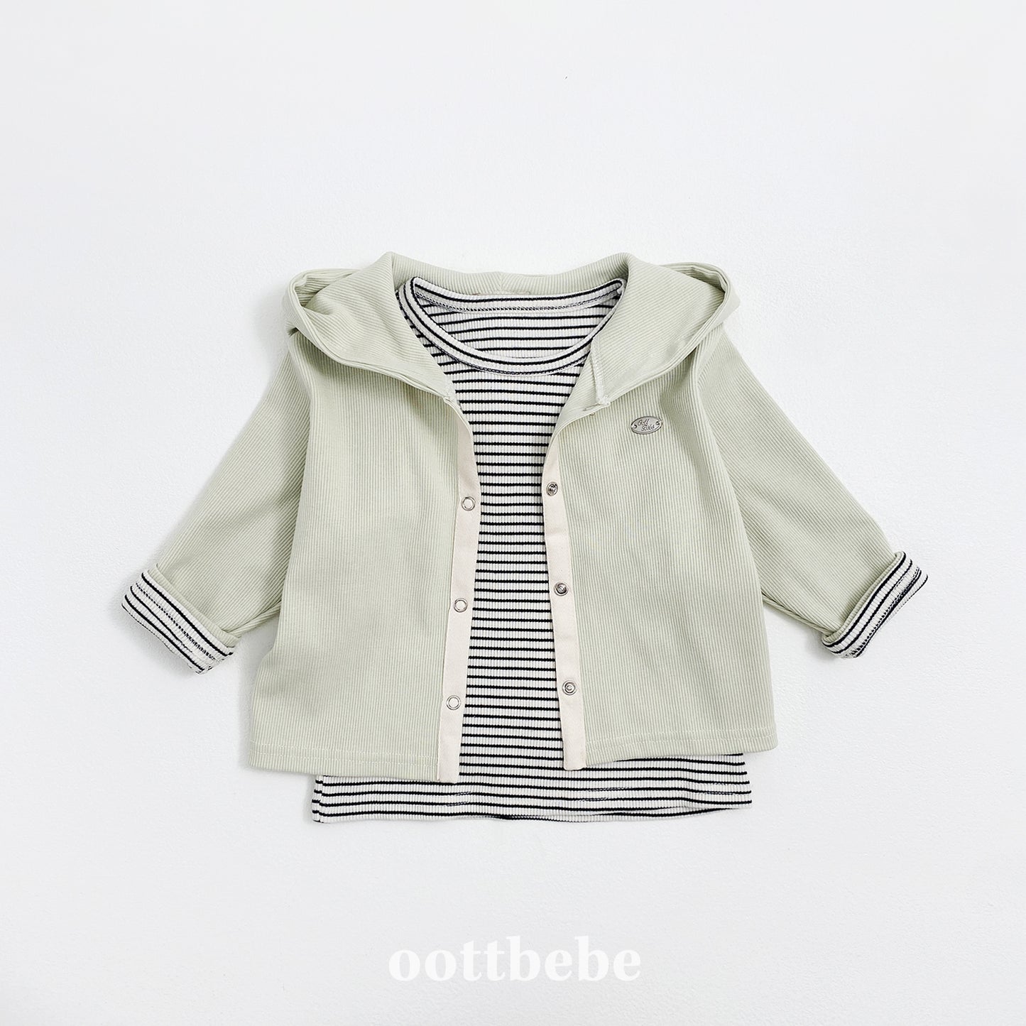 韓國童裝 | OT25321 Tee and Cardigan 2 set