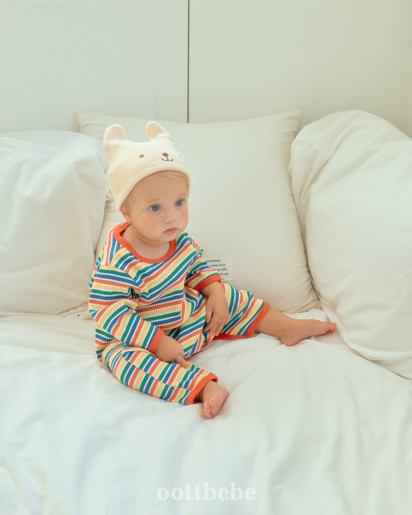 韓國童裝 | OT25334 OT Stripe Baby Suit