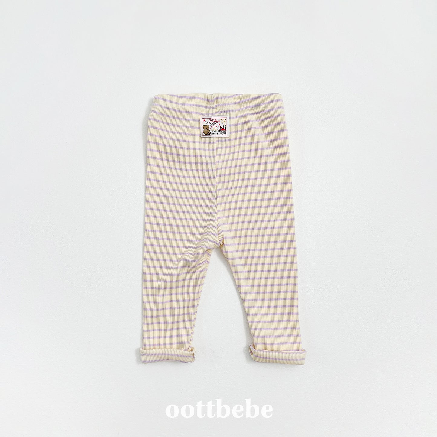 韓國童裝 | OT25320 OT Stripe Kids Leggings