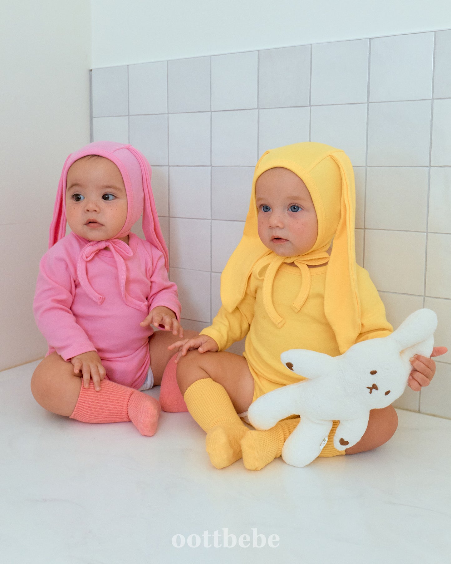 韓國童裝 | OT25313 Rainbow Bunny Baby Suit with Leggings