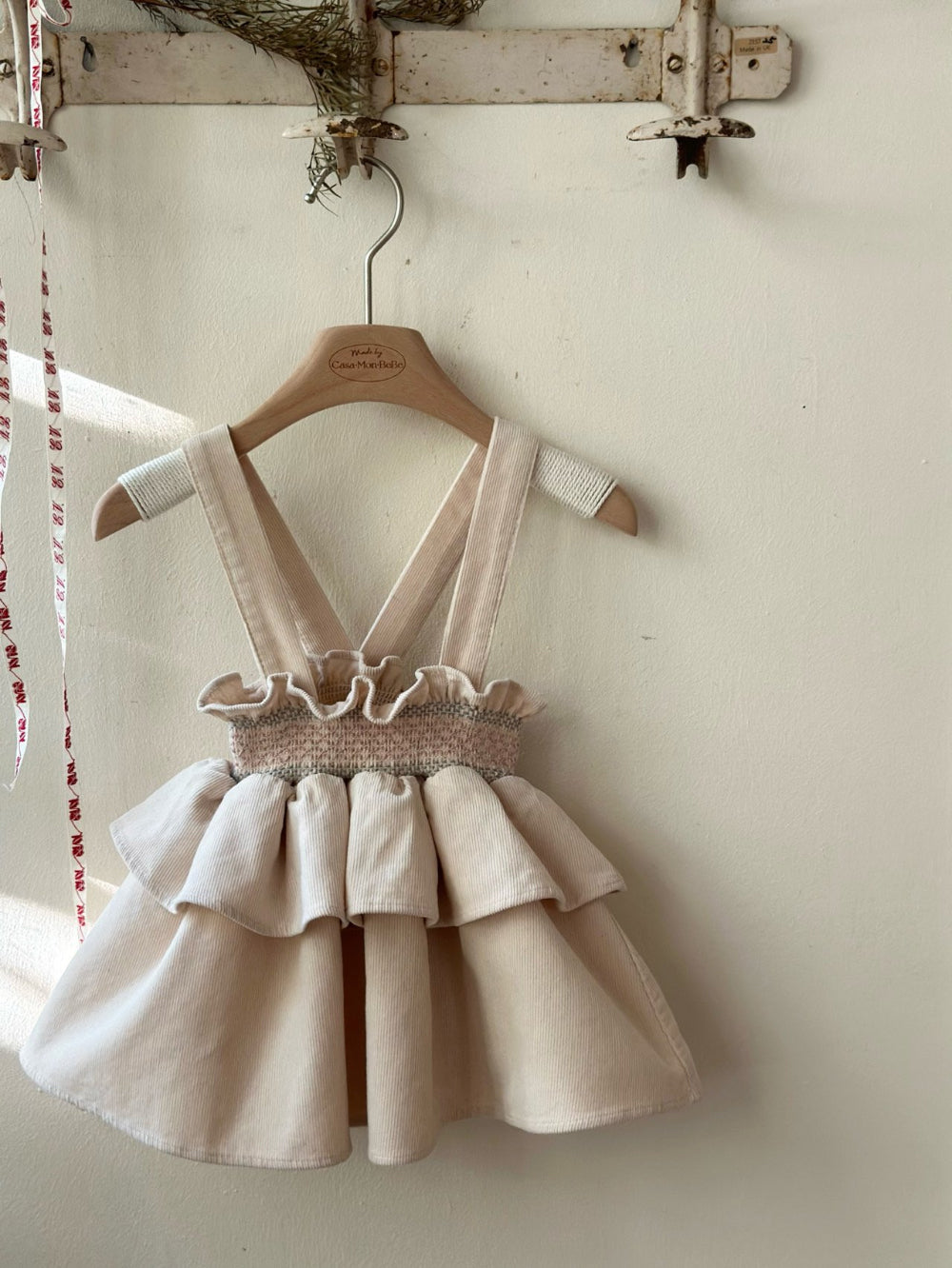 韓國童裝 25春| MB25110 Smoked Frill Melange Skirt