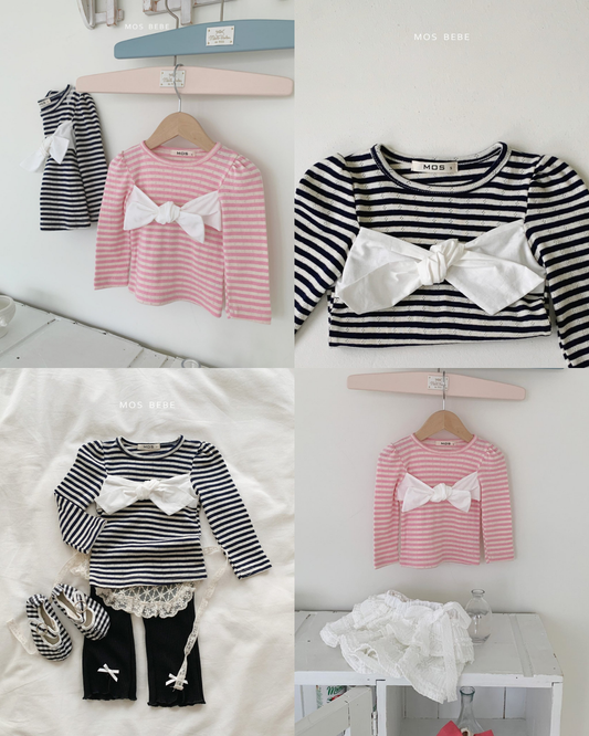 現貨▷ 韓國童裝 25春 | MS25112 RIBBON TEE (80-90)