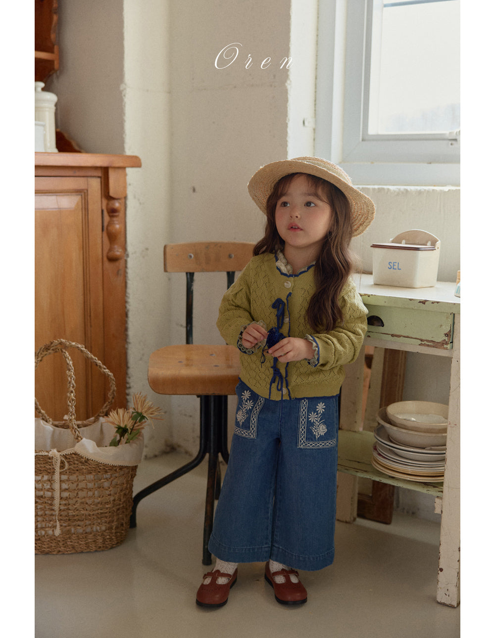 韓國童裝 26春 | OR44 Amelie Floral Jeans (85~120cm)