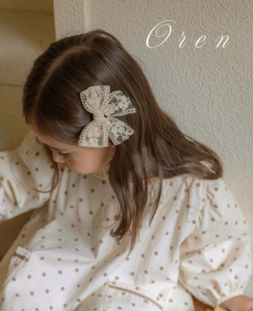 韓國童裝 25秋 | OR25301 Ribbon Lace Hairpin