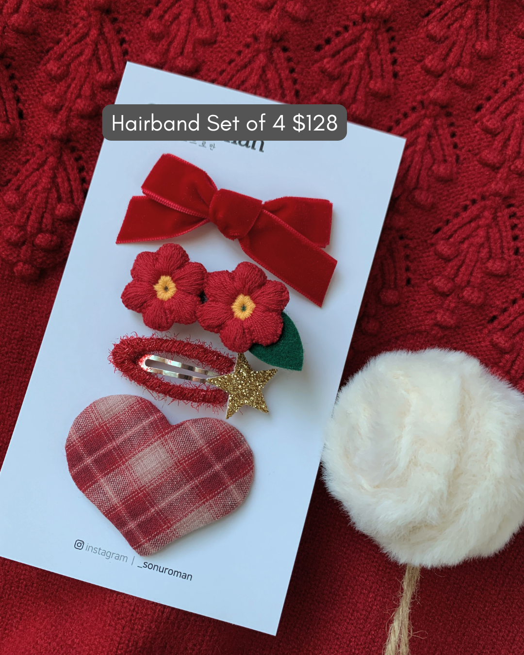 獨家限量預購/ 聖誕頭飾 Christmas Hairpin Set of 4