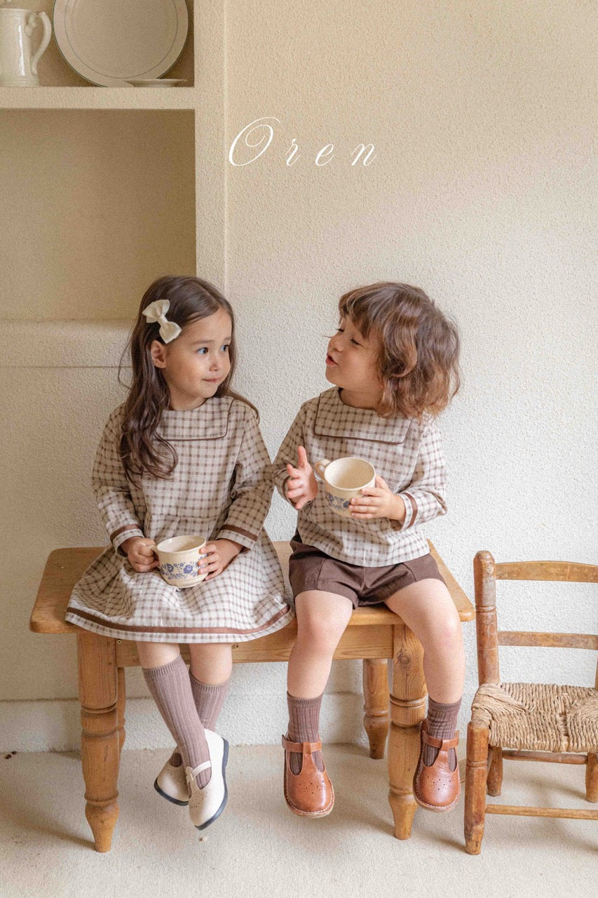 韓國童裝 25秋 | OR25313 Brunette mini check Collection - OPS (Dress)