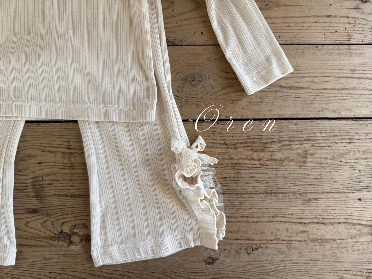 韓國童裝 25秋 | OR25330 puffer lace top/pants/set