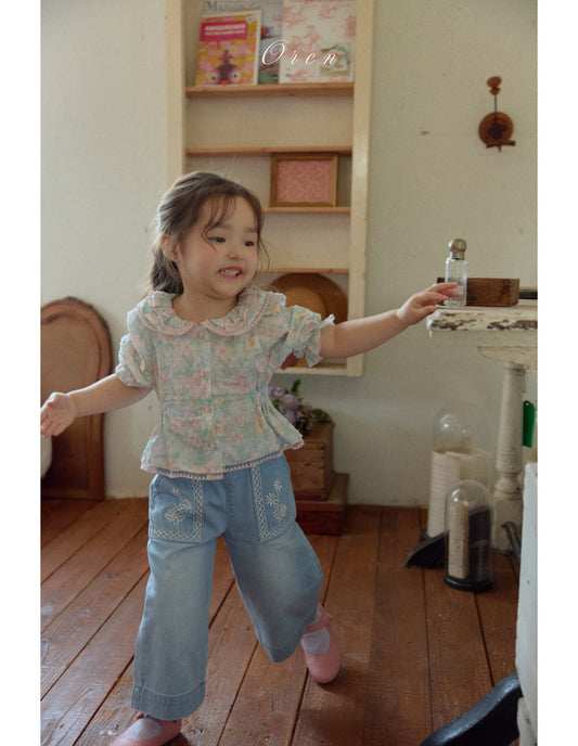 韓國童裝 26春 | OR44 Amelie Floral Jeans (85~120cm)