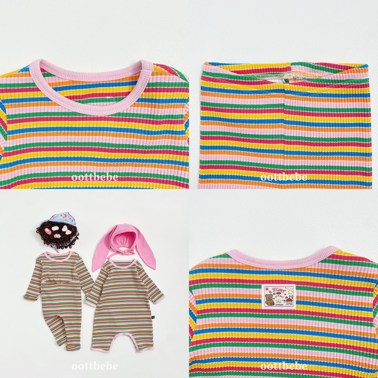 韓國童裝 | OT25342 OT Stripe Kids Top and Bottom Set