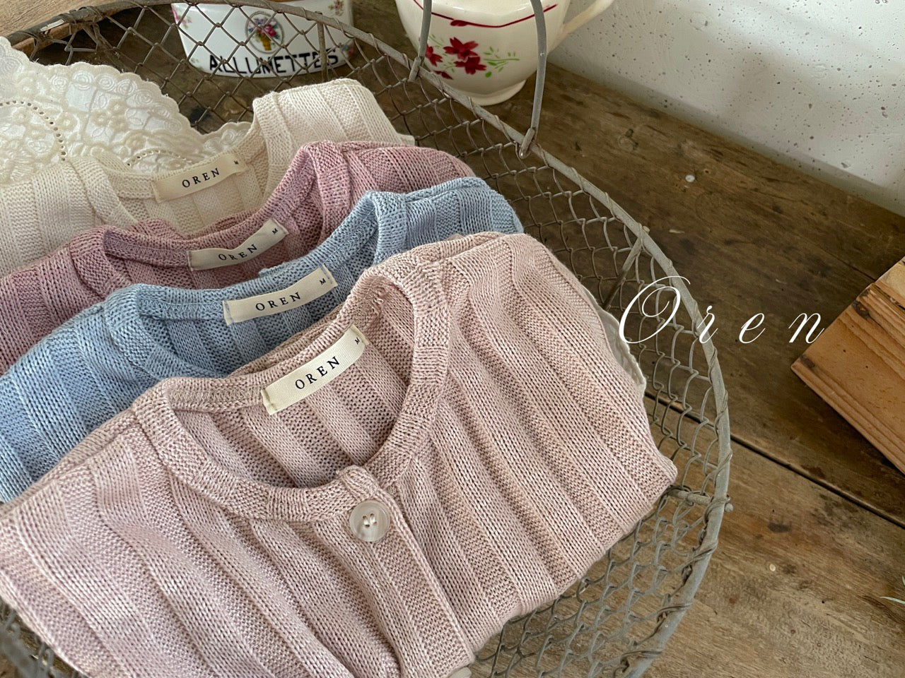 韓國童裝 25秋 | OR25322 Cardigan + Beret Set