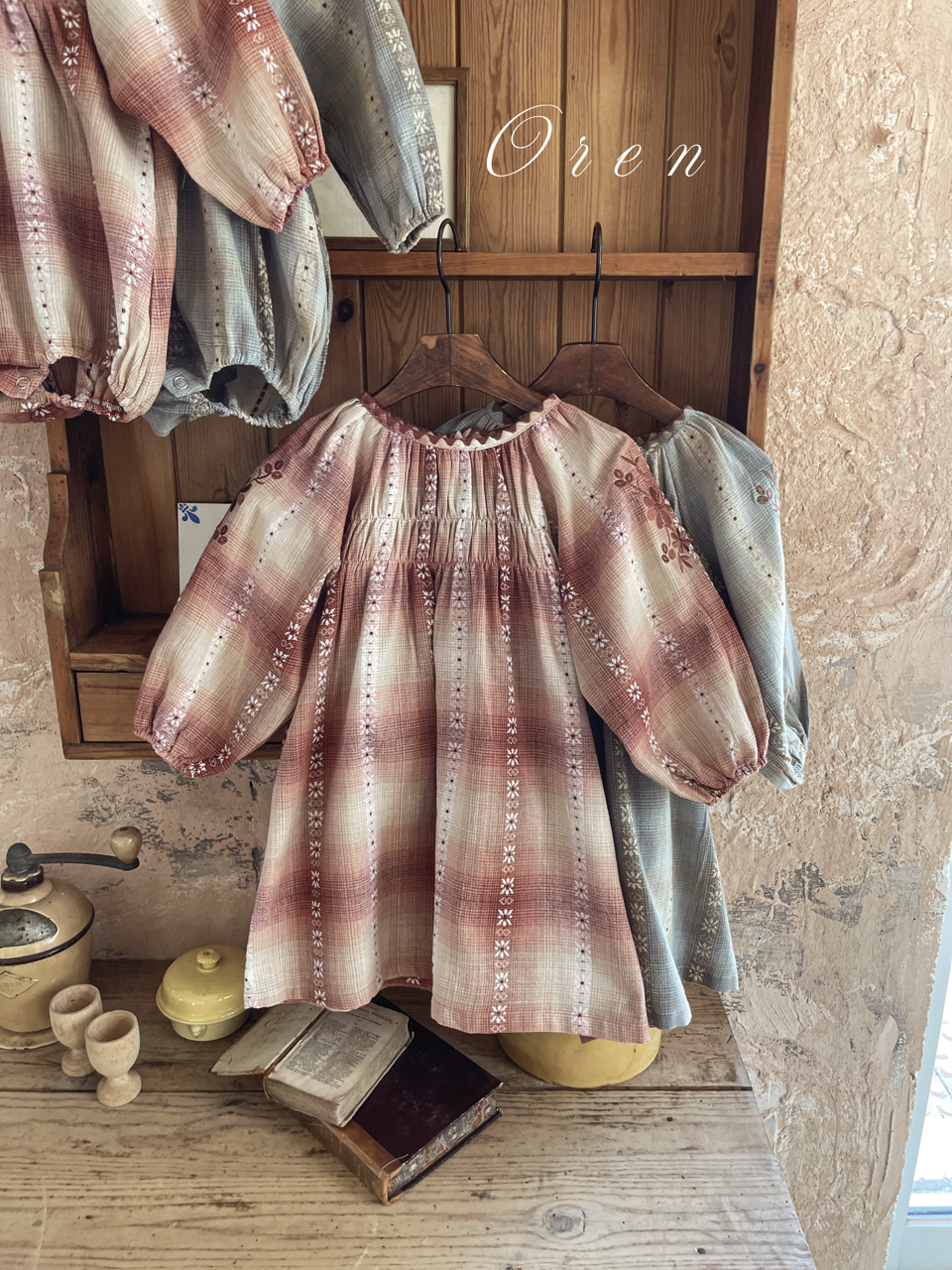 韓國童裝 25秋 | OR25332 Autumn Mellow Check Baby Suit