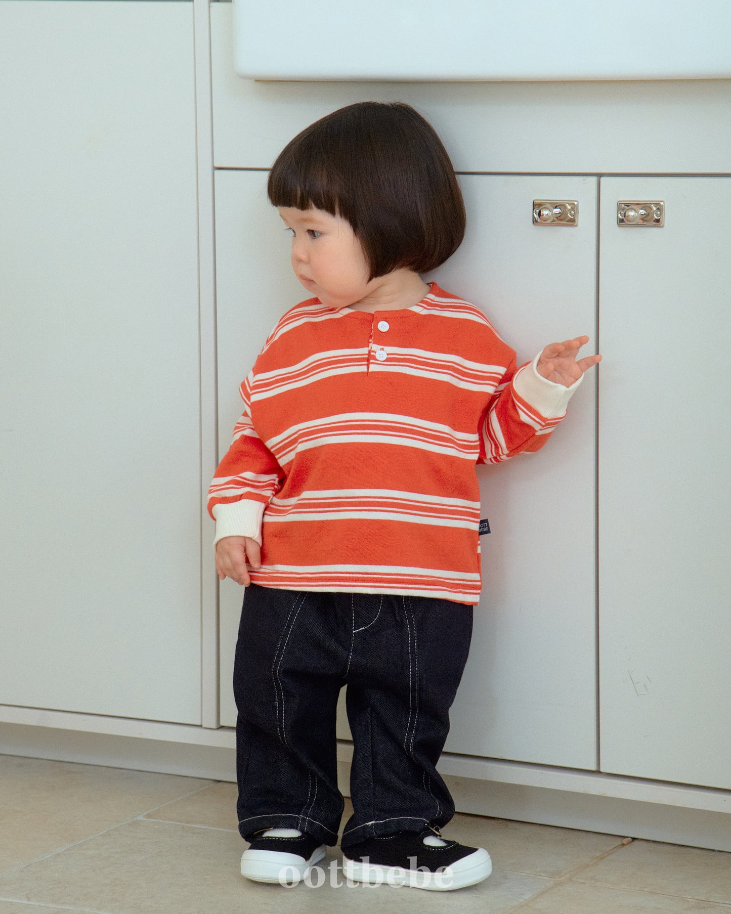 韓國童裝 | OT25328 Kids Stripe MTM