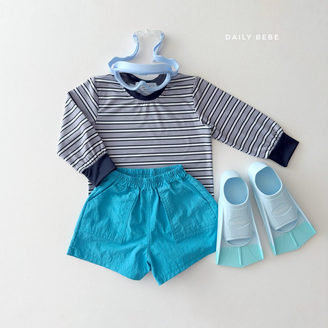 韓國童裝 26夏| DD06 Striped Rash Guard Tee (75-140cm)