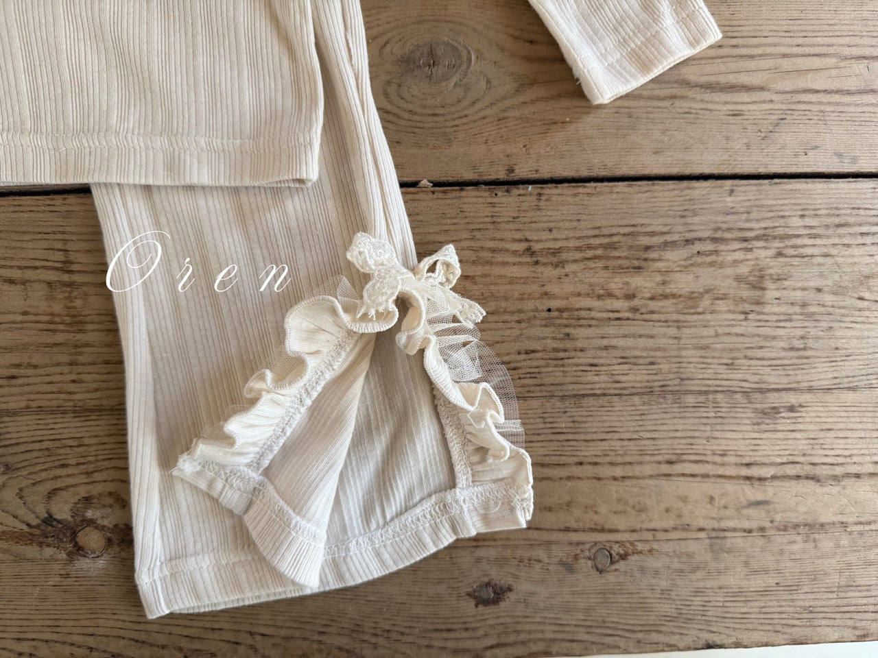 韓國童裝 25秋 | OR25330 puffer lace top/pants/set