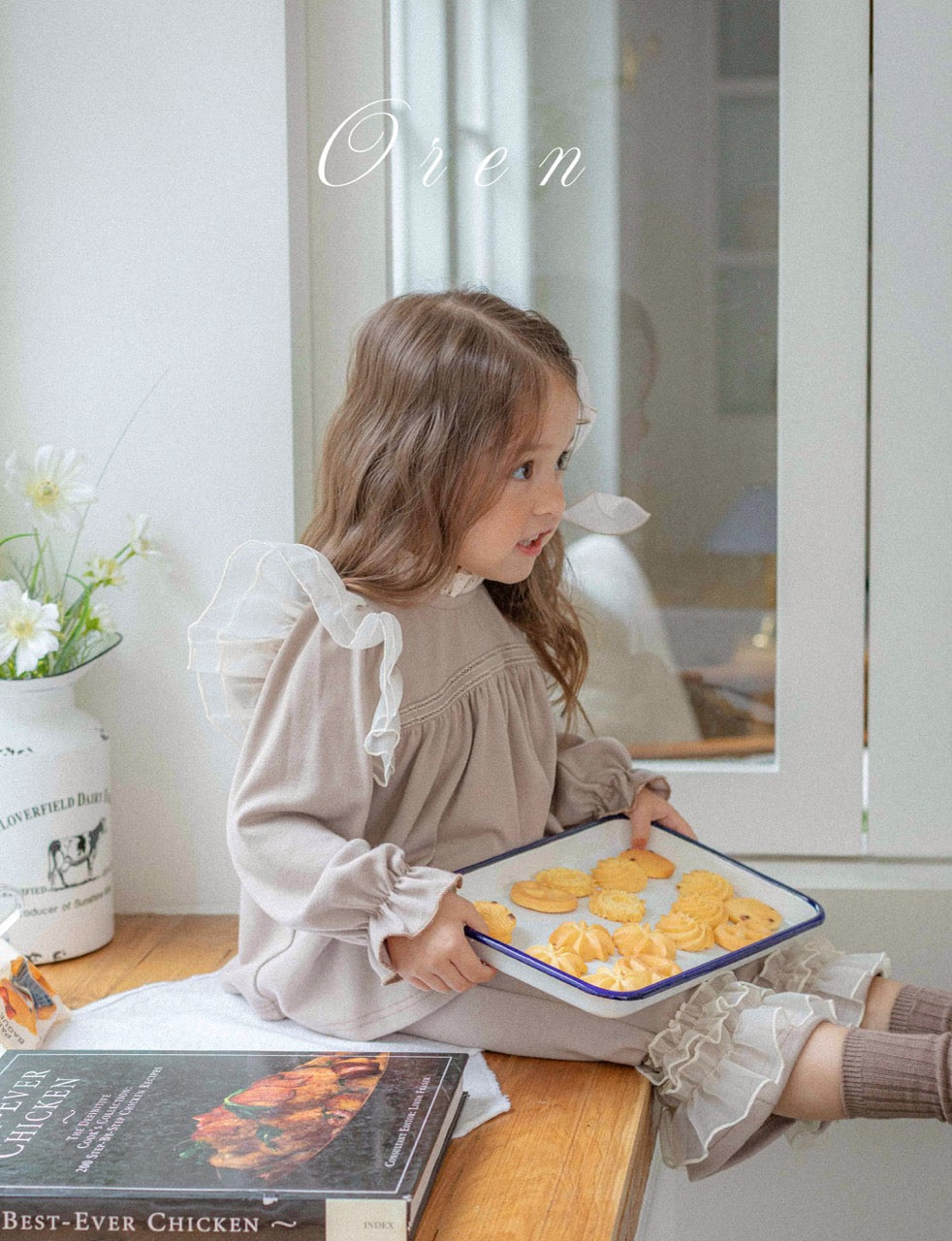 韓國童裝 25秋 | OR25328 Rosy Frill Blouse/Pants/Set
