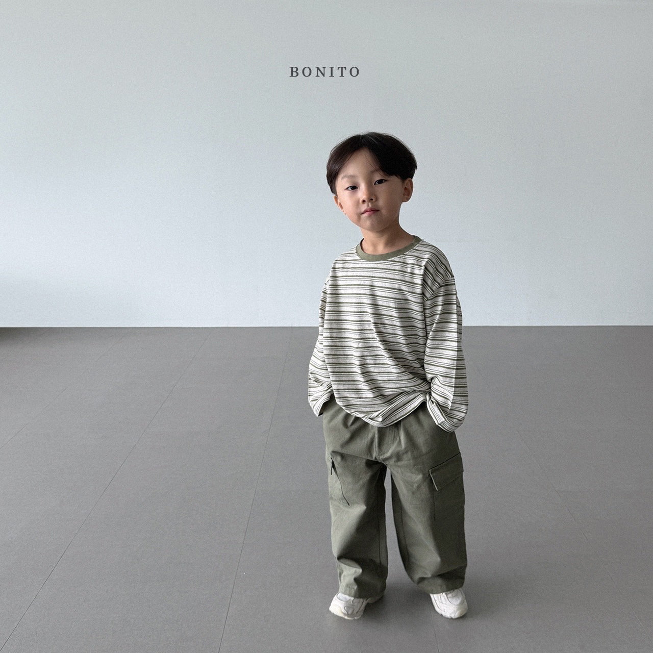 韓國童裝 25秋| BT25321 STRIPE TEE