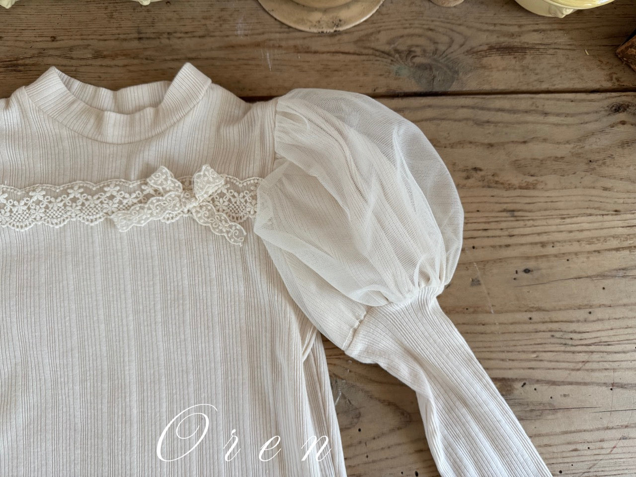 韓國童裝 25秋 | OR25330 puffer lace top/pants/set