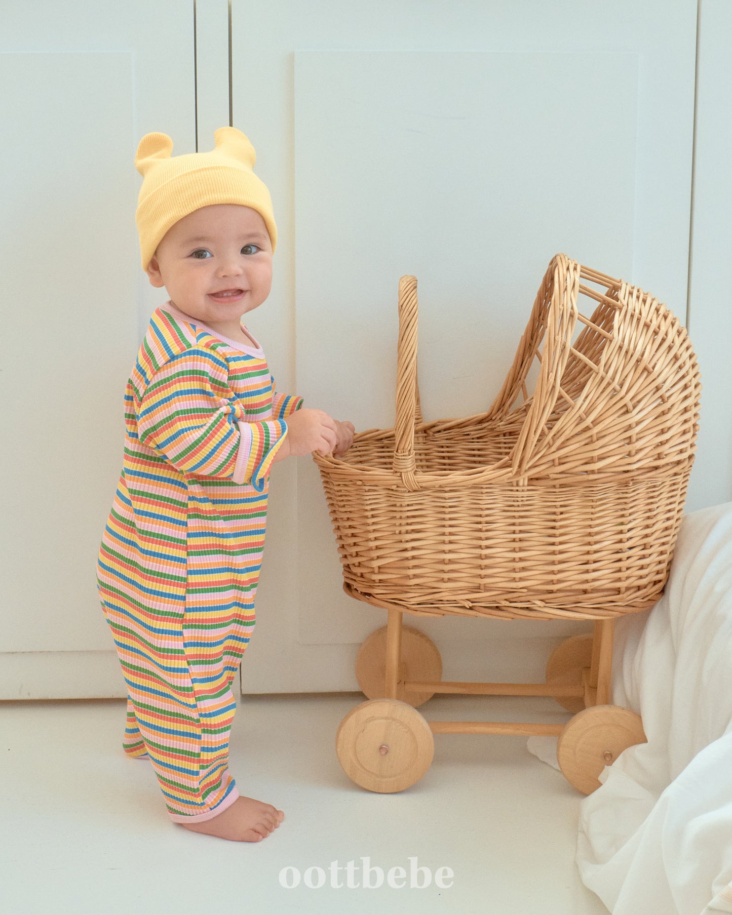 韓國童裝 | OT25334 OT Stripe Baby Suit