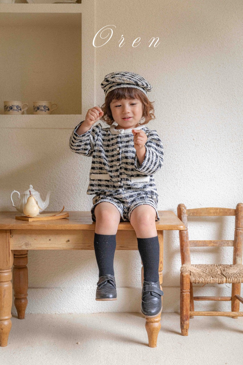 韓國童裝 25秋 | OR25311 Tweed Collection - Boy Top and Bottom Set