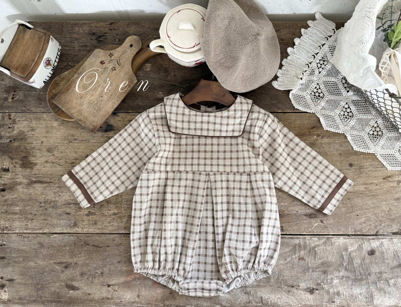 韓國童裝 25秋 | OR25313 Brunette mini check Collection - Baby Suit