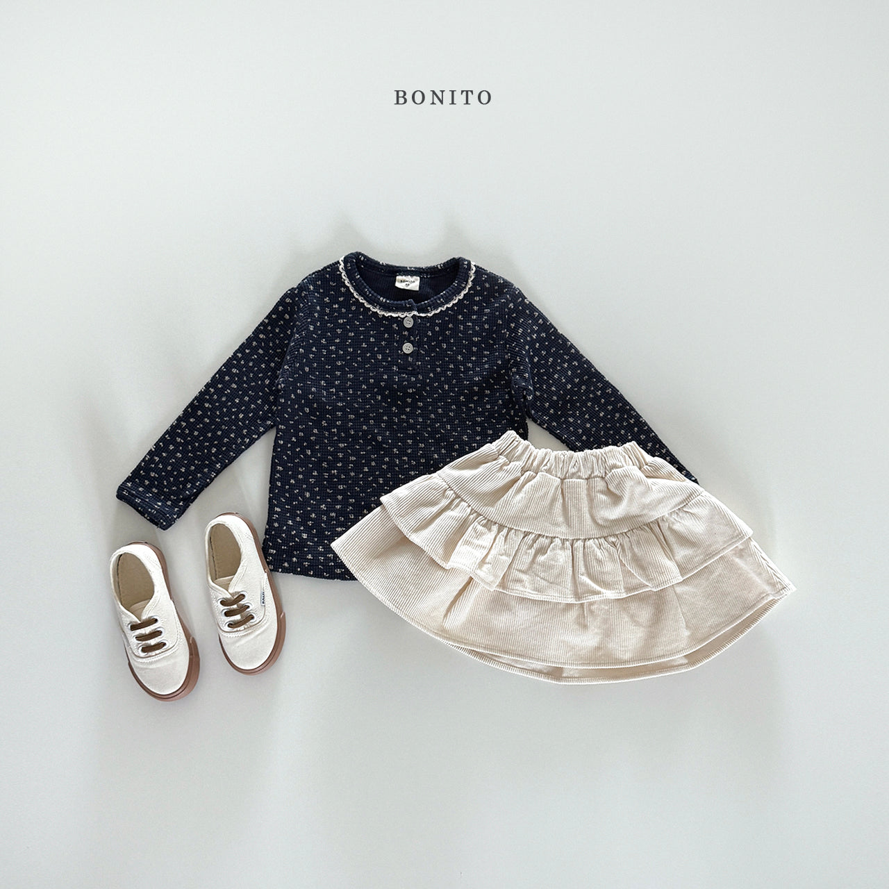 韓國童裝 25秋| BT25314 FLOWER TEE (70-140CM)